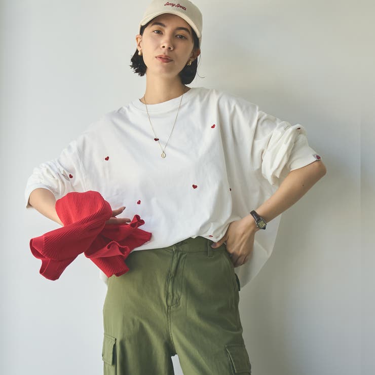 SunnySports別注ハートチビ刺繍ロングスリーブTシャツ | coen【women】 | 詳細画像7 