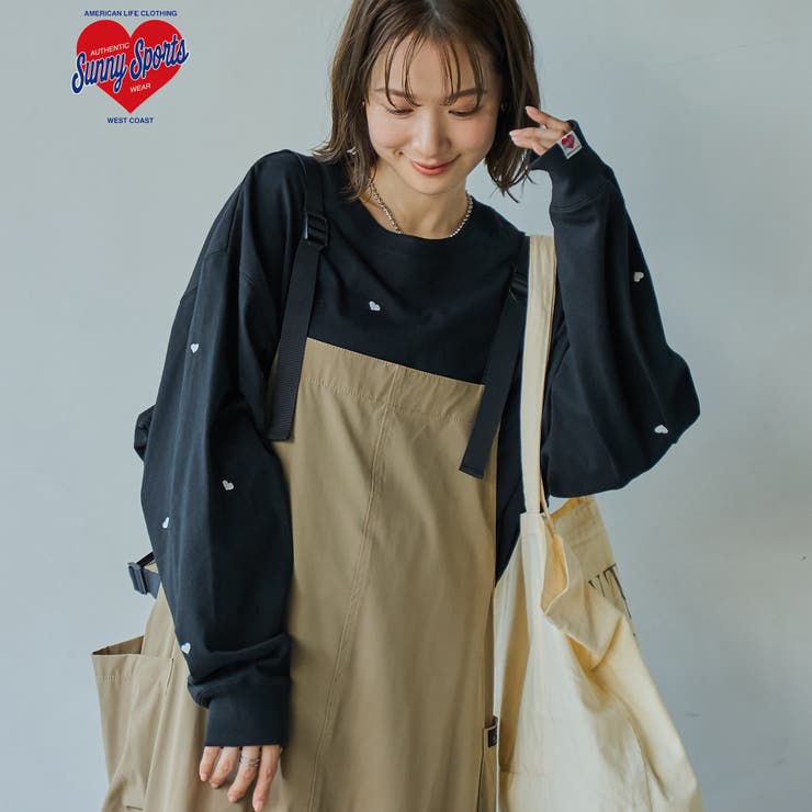 SunnySports別注ハートチビ刺繍ロングスリーブTシャツ[品番
