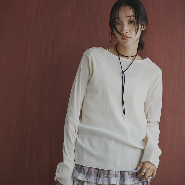 OFF WHITE | シアーベロアロングスリーブTシャツ | coen【women】