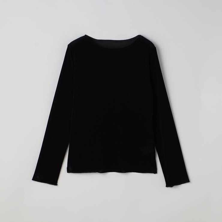 BLACK | シアーベロアロングスリーブTシャツ | coen【women】