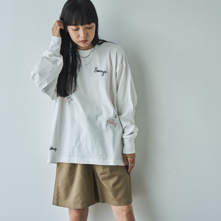 PENNEYS（ぺニーズ）別注ランダム刺繍ロングスリーブTシャツ | coen【women】 | 詳細画像1 