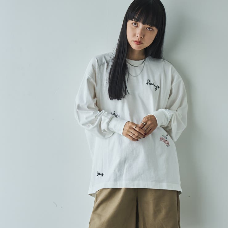 PENNEYS（ぺニーズ）別注ランダム刺繍ロングスリーブTシャツ | coen【women】 | 詳細画像2 