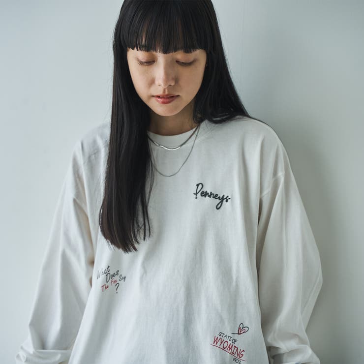 PENNEYS（ぺニーズ）別注ランダム刺繍ロングスリーブTシャツ | coen【women】 | 詳細画像5 