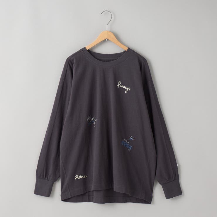 DK.GRAY | PENNEYS（ぺニーズ）別注ランダム刺繍ロングスリーブTシャツ | coen【women】