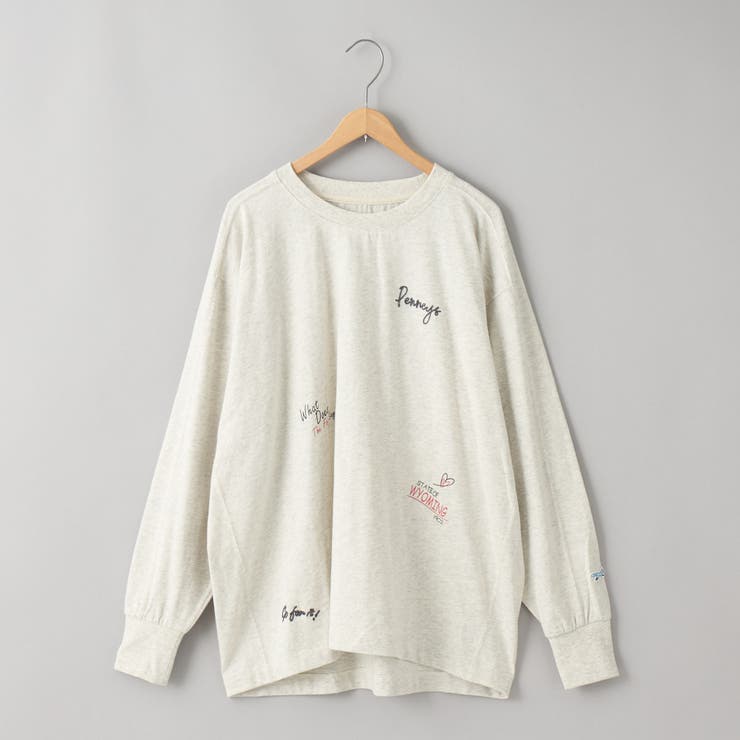 NATURAL | PENNEYS（ぺニーズ）別注ランダム刺繍ロングスリーブTシャツ | coen【women】