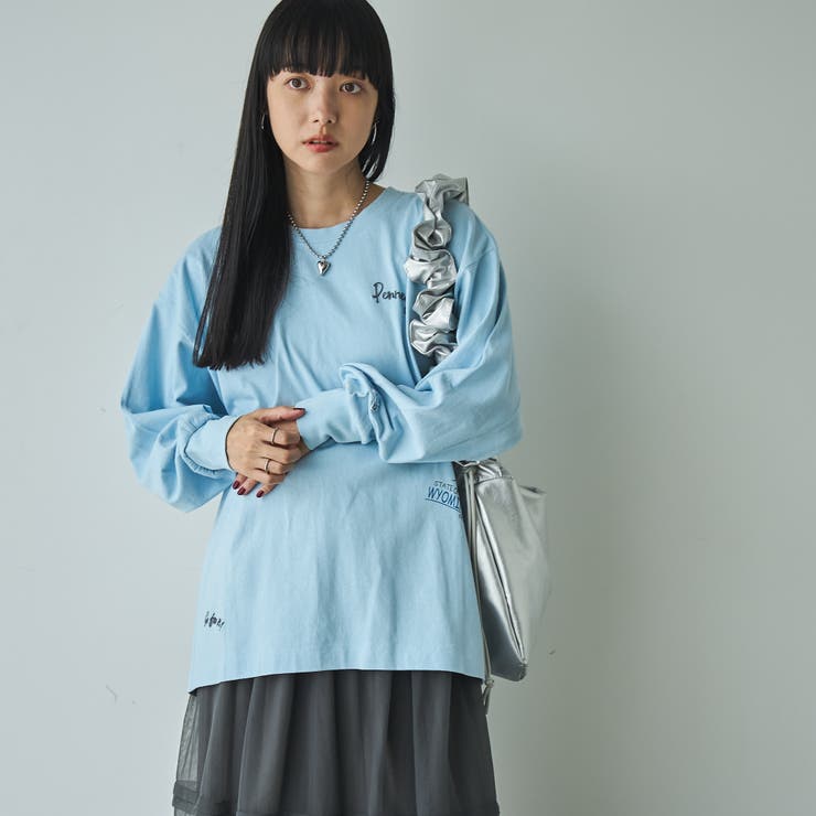 LT.BLUE | PENNEYS（ぺニーズ）別注ランダム刺繍ロングスリーブTシャツ | coen【women】