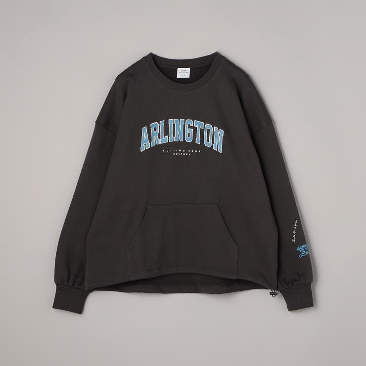 DK.GRAY | ロゴプリントカンガルーポケット裏毛スウェット | coen【women】