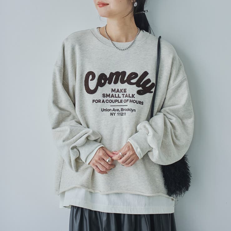 アソートロゴ刺繍裏毛クルーネックスウェット | coen【women】 | 詳細画像2 