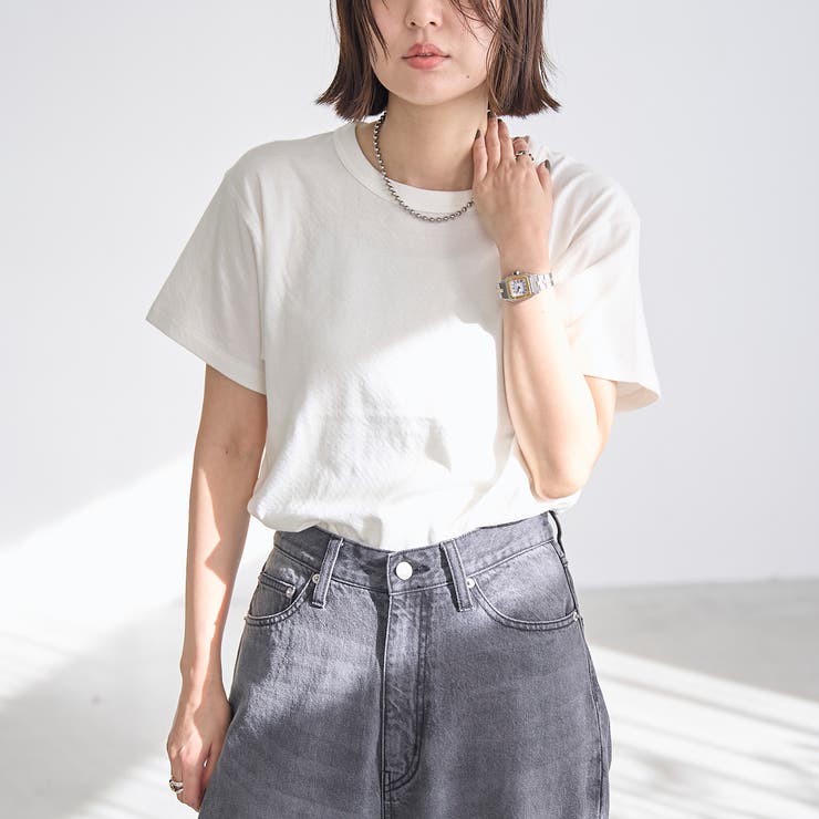 OFF WHITE | 【Feel Soft】接結 半袖Tシャツ | coen【women】