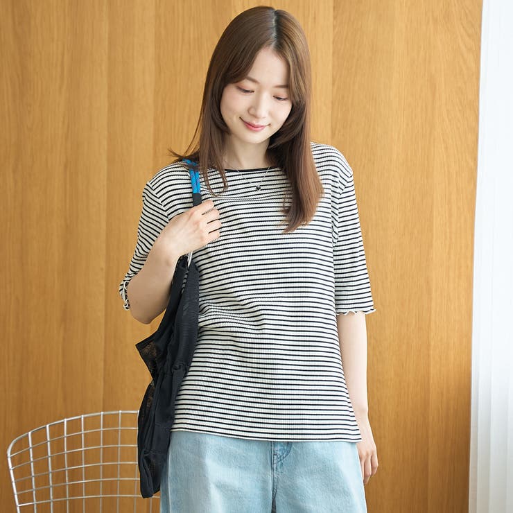 メロークルー 半袖リブTシャツ | coen【women】 | 詳細画像14 