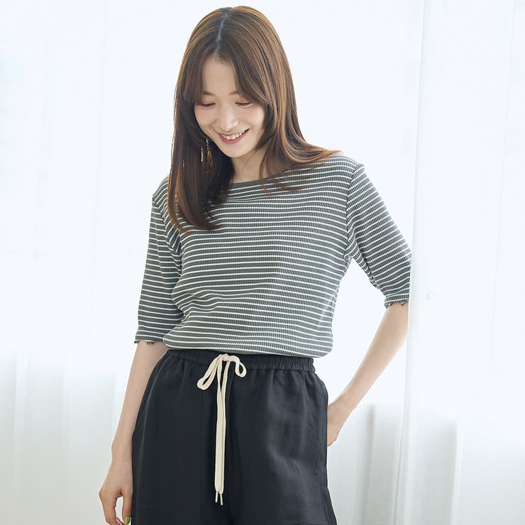 メロークルー 半袖リブTシャツ | coen【women】 | 詳細画像20 