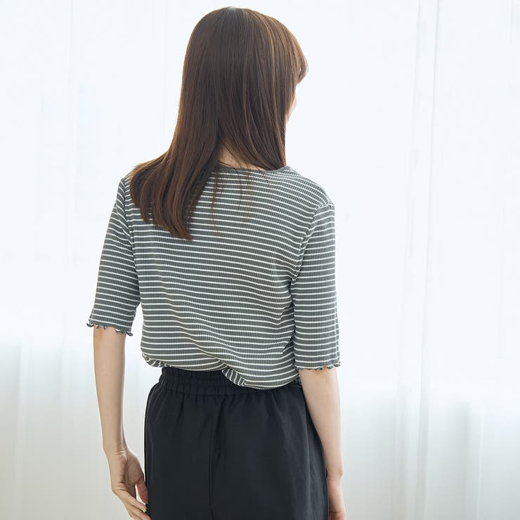 メロークルー 半袖リブTシャツ | coen【women】 | 詳細画像21 