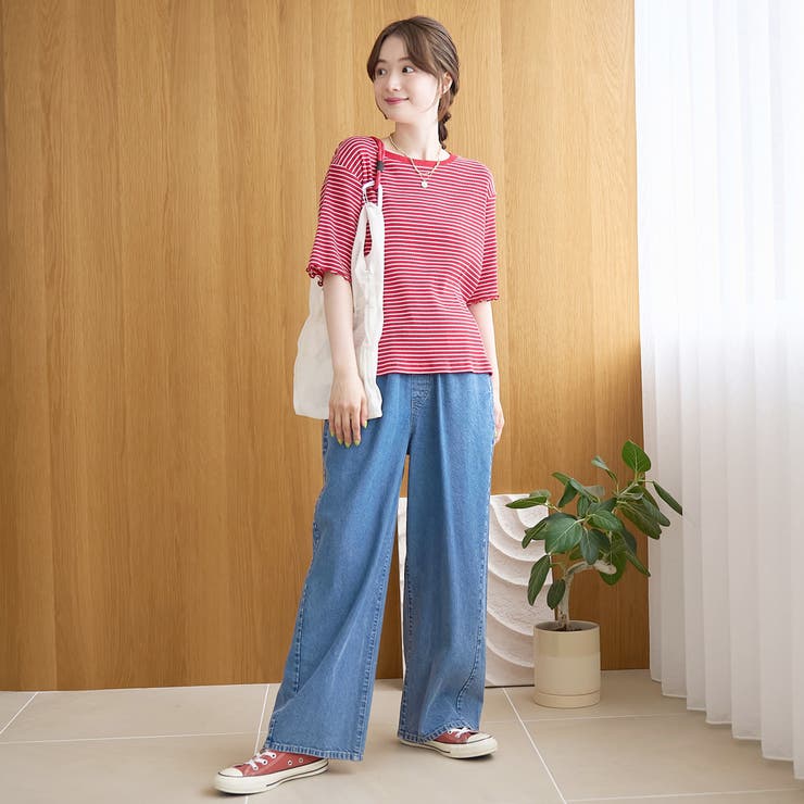 メロークルーネック リブ半袖ゆるTシャツ | coen【women】 | 詳細画像12 