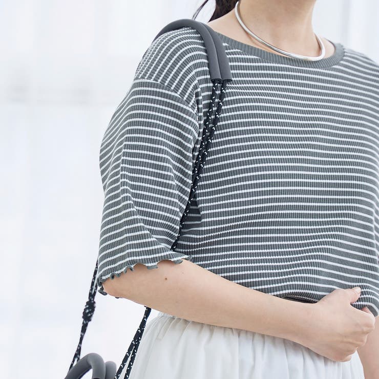 メロークルーネック リブ半袖ゆるTシャツ | coen【women】 | 詳細画像22 