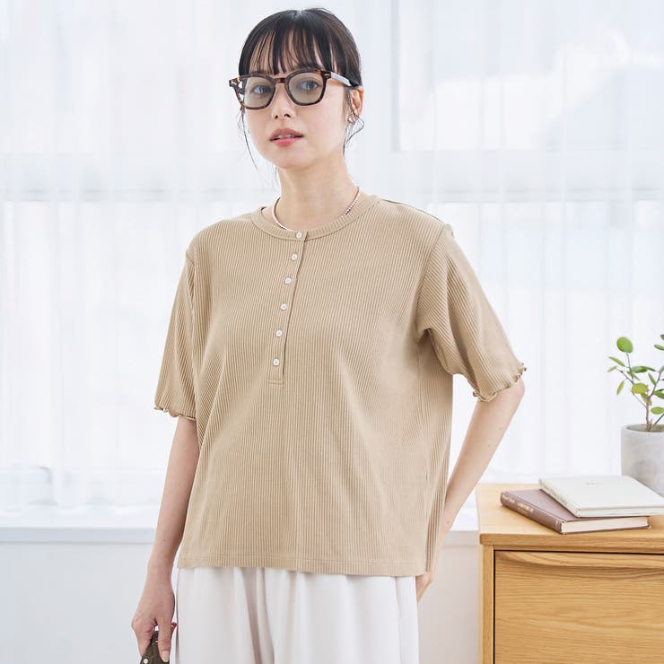 メローヘンリーネック リブ半袖ゆるTシャツ | coen【women】 | 詳細画像12 