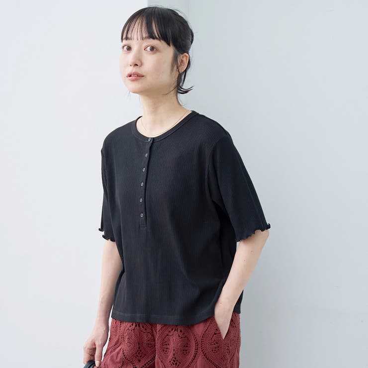 メローヘンリーネック リブ半袖ゆるTシャツ | coen【women】 | 詳細画像5 