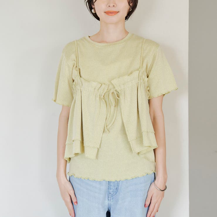 【セットアイテム】配色リブキャミソールセットTシャツ | coen【women】 | 詳細画像30 