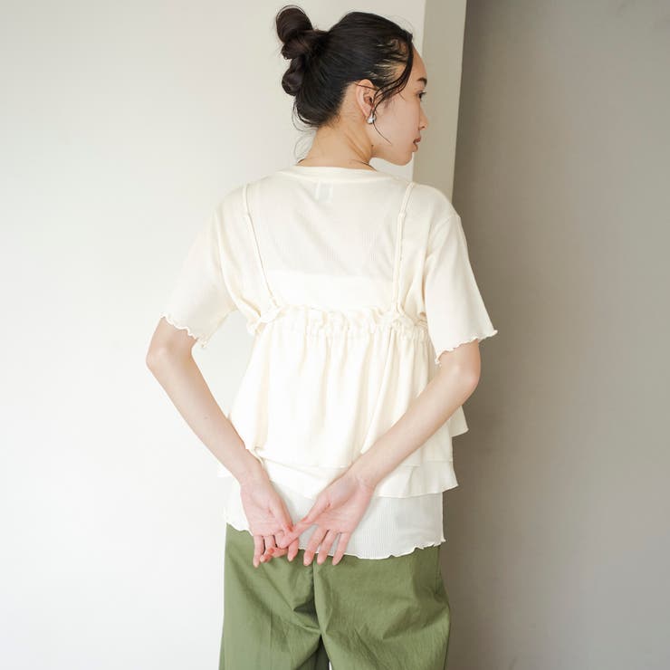 【セットアイテム】配色リブキャミソールセットTシャツ | coen【women】 | 詳細画像4 