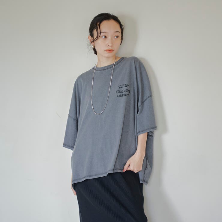 杢オーバーダイロゴヴィンテージライクTシャツ | coen【women】 | 詳細画像8 