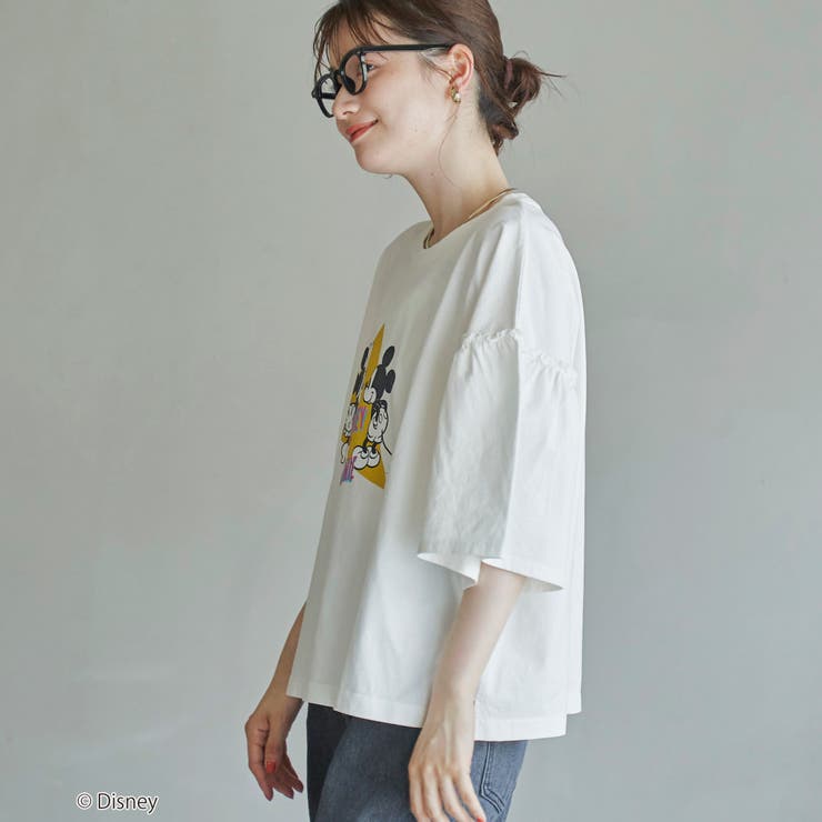 【MICKEY（ミッキー） / 別注】ミッキー＆ミニー袖フレアTシャツ | coen【women】 | 詳細画像3 