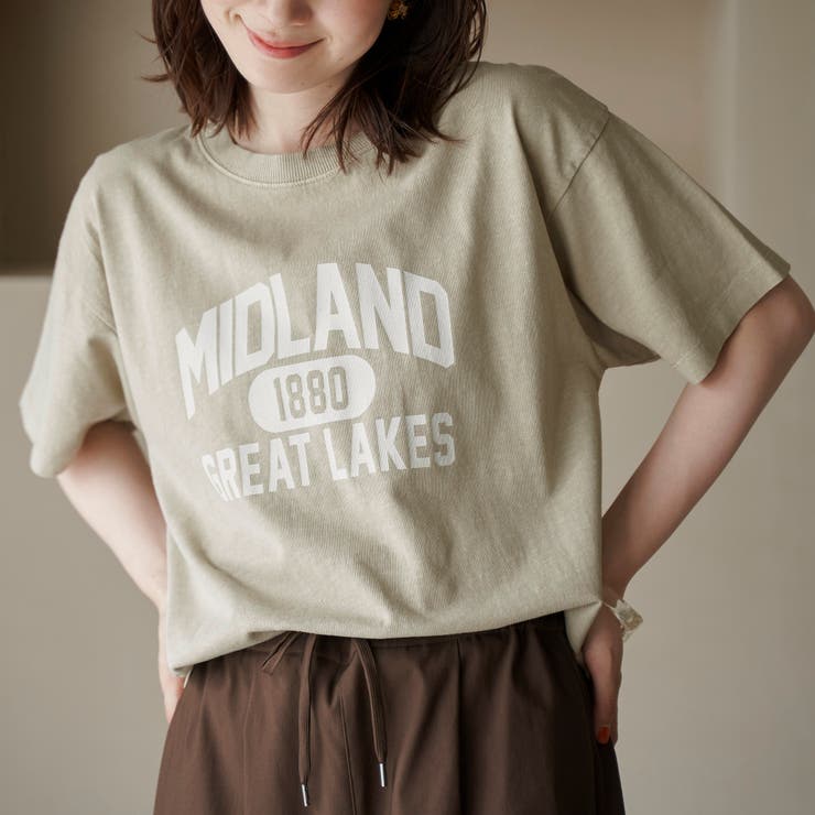 BEIGE | ピグメントアソートロゴプリントTシャツ | coen【women】