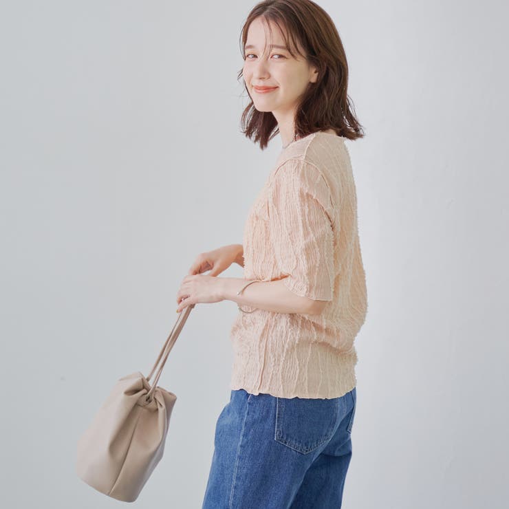 ナミナミジャガードメロー五分袖Tシャツ | coen【women】 | 詳細画像15 