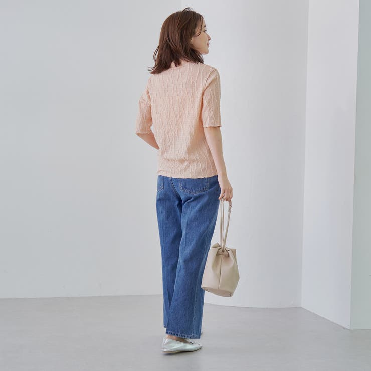 ナミナミジャガードメロー五分袖Tシャツ | coen【women】 | 詳細画像19 