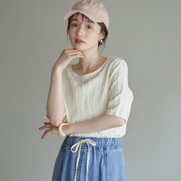 ナミナミジャガードメロー五分袖Tシャツ | coen【women】 | 詳細画像2 