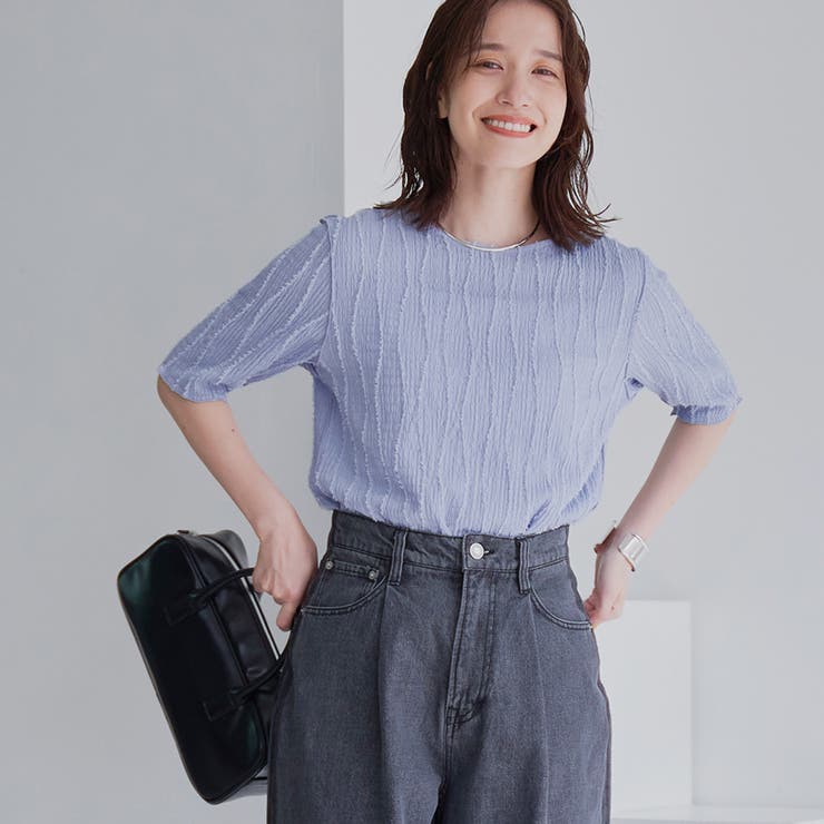 ナミナミジャガードメロー五分袖Tシャツ | coen【women】 | 詳細画像20 