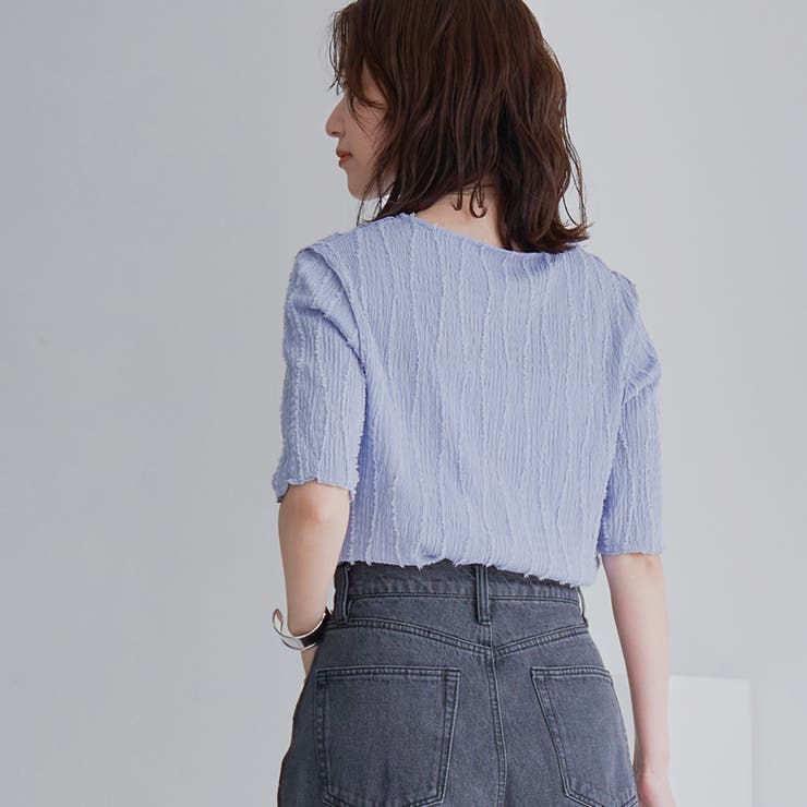 ナミナミジャガードメロー五分袖Tシャツ | coen【women】 | 詳細画像22 