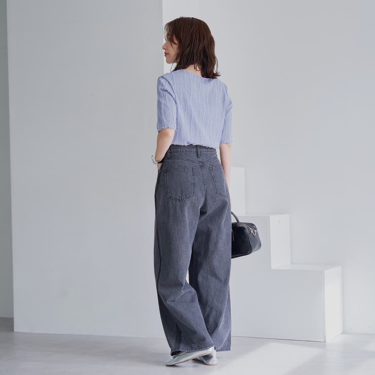 ナミナミジャガードメロー五分袖Tシャツ | coen【women】 | 詳細画像25 