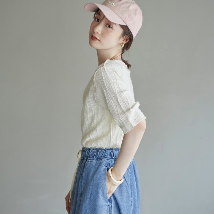 ナミナミジャガードメロー五分袖Tシャツ | coen【women】 | 詳細画像3 