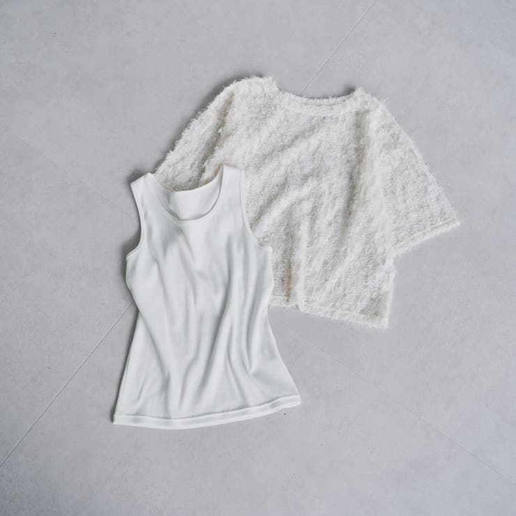 【セットアイテム】フェザーチュールプルオーバー＆タンクトップセット | coen【women】 | 詳細画像2 