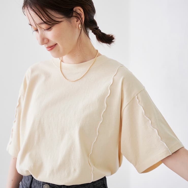 CREAM | 配色メローデザインTシャツ | coen【women】