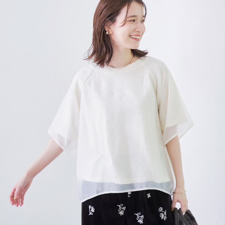 チビロゴ刺繍シアーオーバーTシャツ | coen【women】 | 詳細画像2 