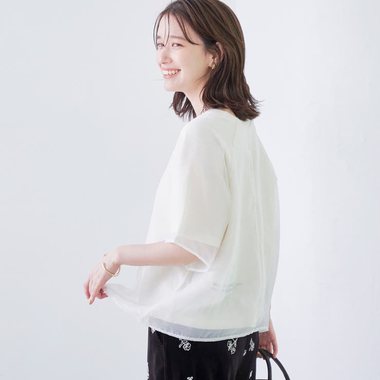 チビロゴ刺繍シアーオーバーTシャツ | coen【women】 | 詳細画像3 