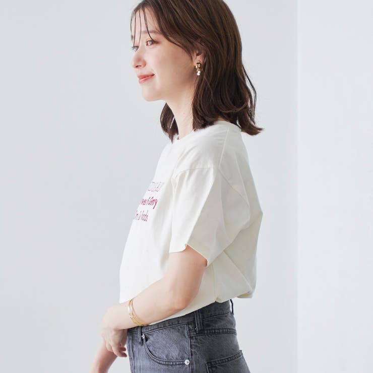 配色ロゴ刺繍Tシャツ | coen【women】 | 詳細画像3 