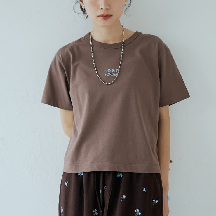 MD.BROWN | 【新色登場】coen（コーエン）ロゴ刺繍コンパクトTシャツ | coen【women】