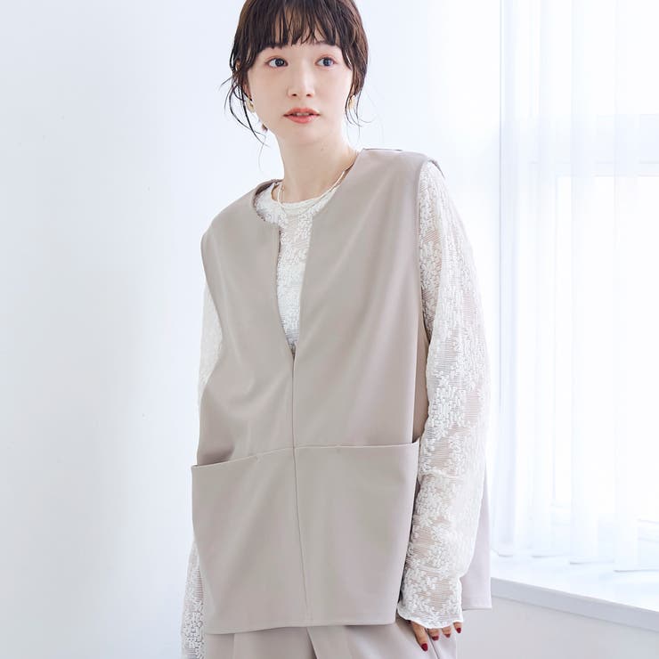 カットジョーゼット キーネックベスト | coen【women】 | 詳細画像11 