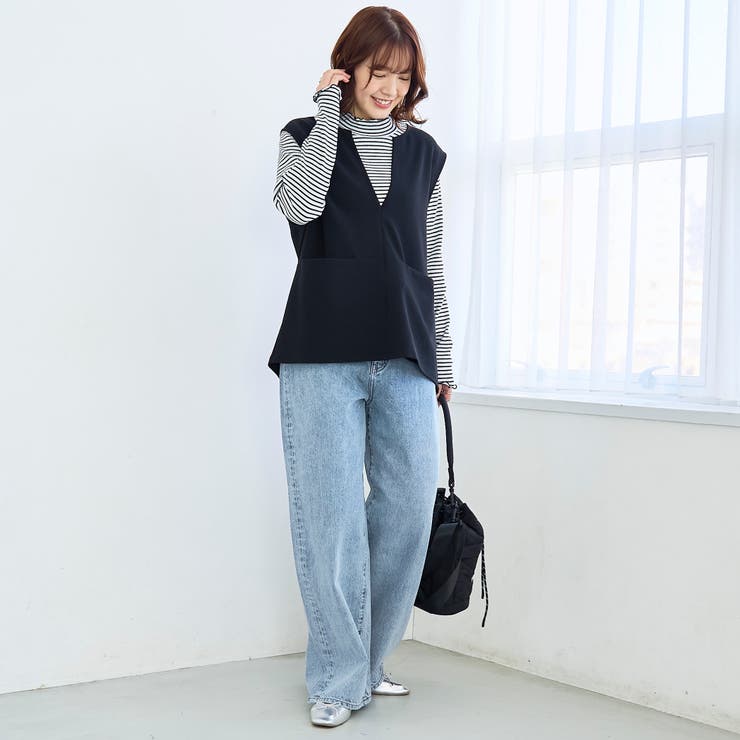 カットジョーゼット キーネックベスト | coen【women】 | 詳細画像2 