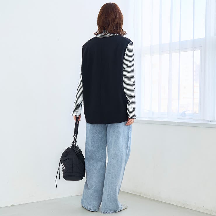 カットジョーゼット キーネックベスト | coen【women】 | 詳細画像4 