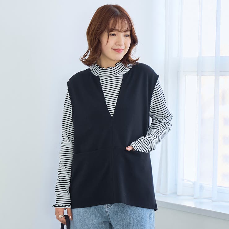 カットジョーゼット キーネックベスト | coen【women】 | 詳細画像5 