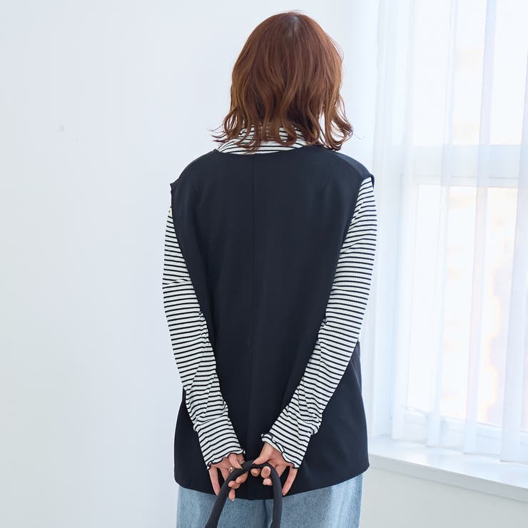 カットジョーゼット キーネックベスト | coen【women】 | 詳細画像6 