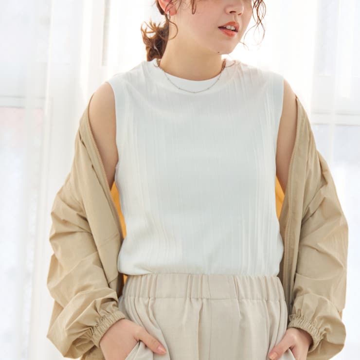 OFF WHITE | ランダムリブノースリーブタンクトップ | coen【women】