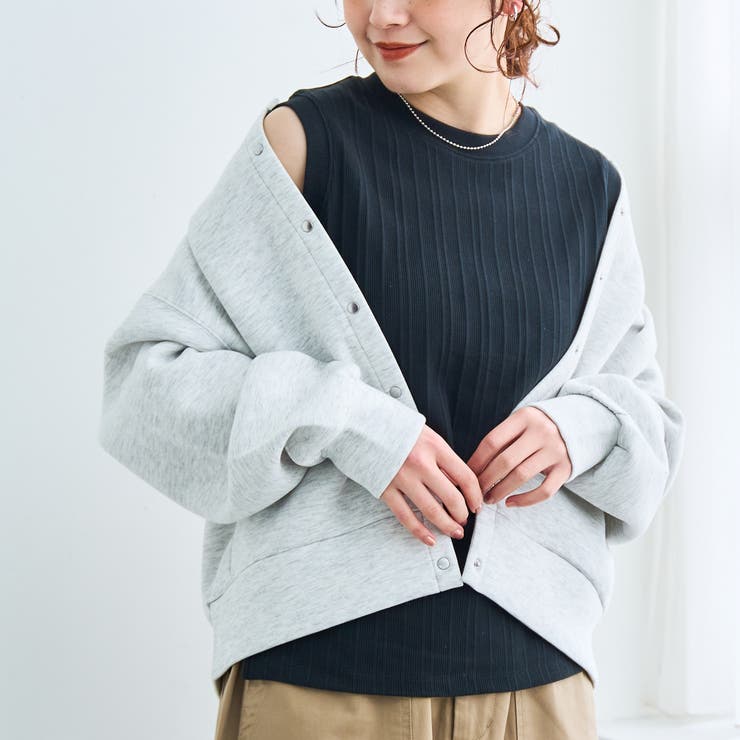 BLACK | ランダムリブノースリーブタンクトップ | coen【women】