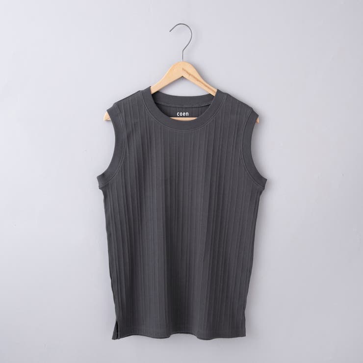 DK.GRAY | ランダムリブノースリーブタンクトップ | coen【women】