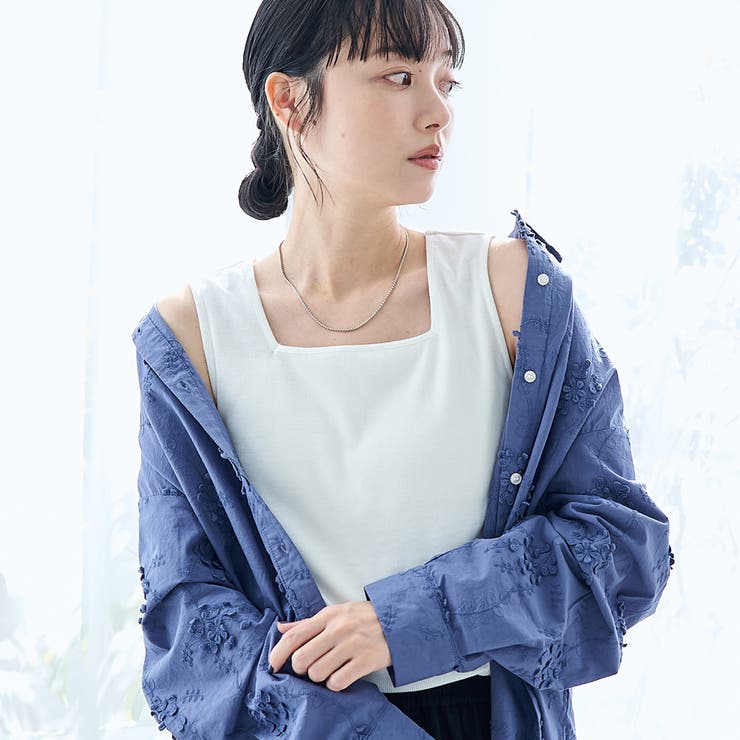 リブスクエアネックタンクトップ | coen【women】 | 詳細画像2 