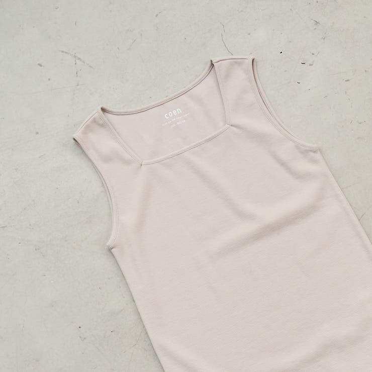 BEIGE | リブスクエアネックタンクトップ | coen【women】