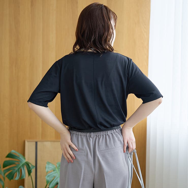 コットンナイロンシアークルー半袖Tシャツ | coen【women】 | 詳細画像10 