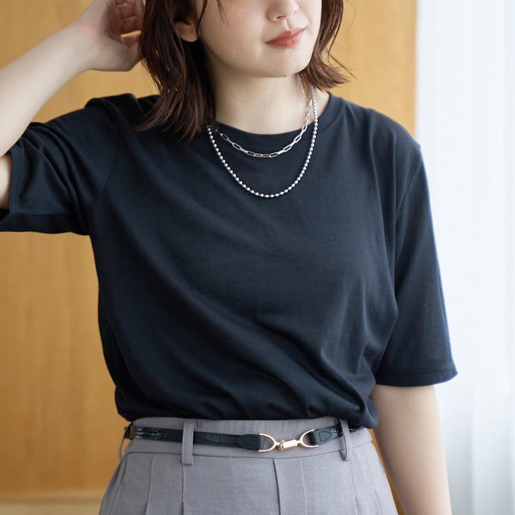 コットンナイロンシアークルー半袖Tシャツ | coen【women】 | 詳細画像11 